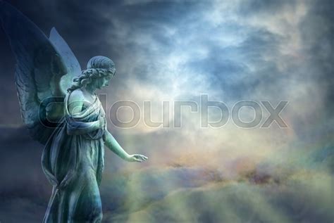 Beautiful Angel In Heaven With Divine Stock Image Colourbox