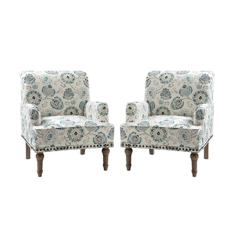Jayden Creation Latina Medallio Floral Patterns Armchair With Nailhead Trim And Turned Solid