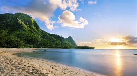 Wallpaper Maui, Hawaii, beach, ocean, coast, mountain, sky, 5k, Nature