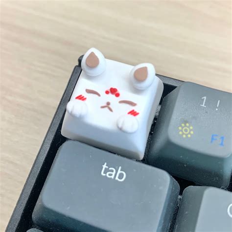 Kitsune Heart Artisan Keycap Fox Keycap For Mech Keyboard Custom