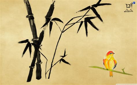 Chinese Bird Painting 4k Hd Desktop Wallpaper For Dual