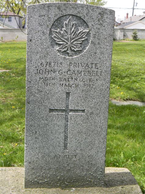 John George Campbell The Canadian Virtual War Memorial Veterans