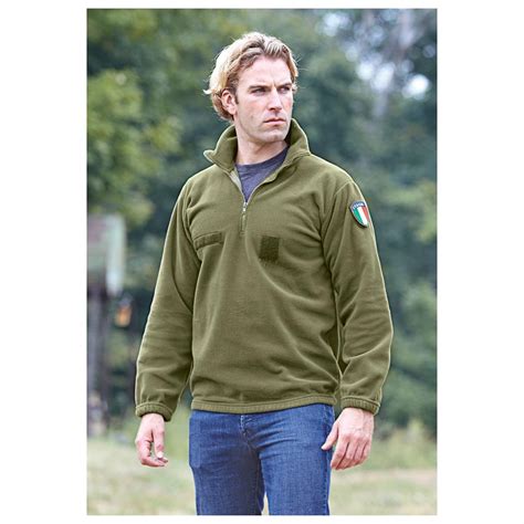 New Italian Military Surplus Fleece Jacket Olive Drab 307470