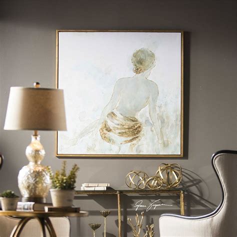 Gold Highlights Feminine Wall Art Uttermost Furniture Cart