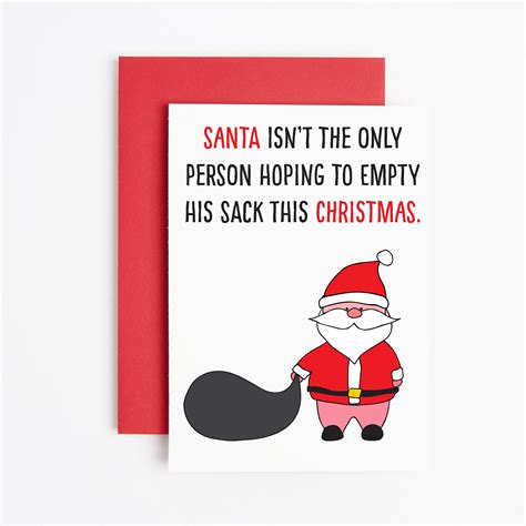 rude santa card christmas card adult humour card funny etsy