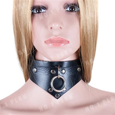Bdsm Leather Dog Collar With Chain Bondage Slave In Adult Games For