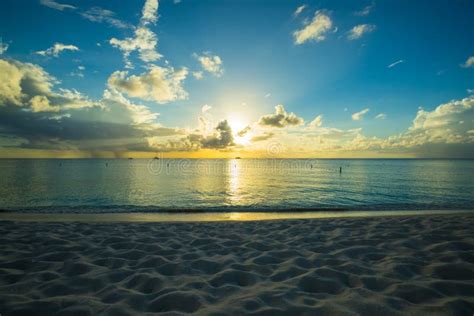 Sunset On A Caribbean Beach Stock Photo Image Of Grand Beauty 79254668