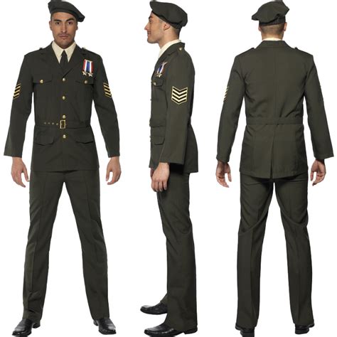 Adult Army Military Force Uniform New Fancy Dress Costume Womens Mens