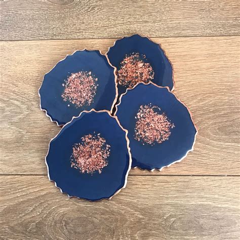 Set of placemats and coasters Resin coasters Geode resin | Etsy