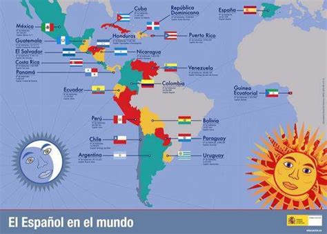 Mapa Del Español En El Mundo Hablar Español Español De Escuela