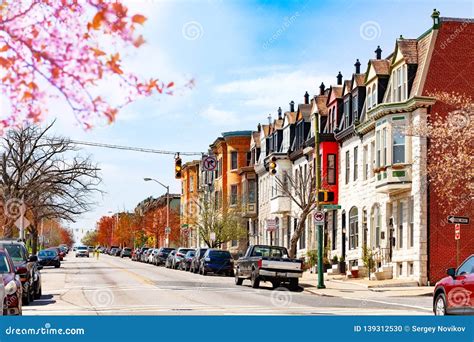 Baltimore Streets In Spring Maryland Usa Stock Photo Image Of Life