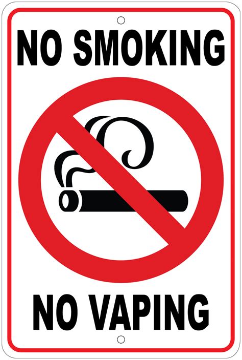 No Smoking No Vaping 8x12 Aluminum Sign Ebay