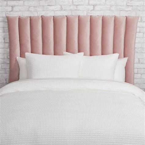 Pink Fullqueen Velvet Channeled Headboard Cushion Dormify