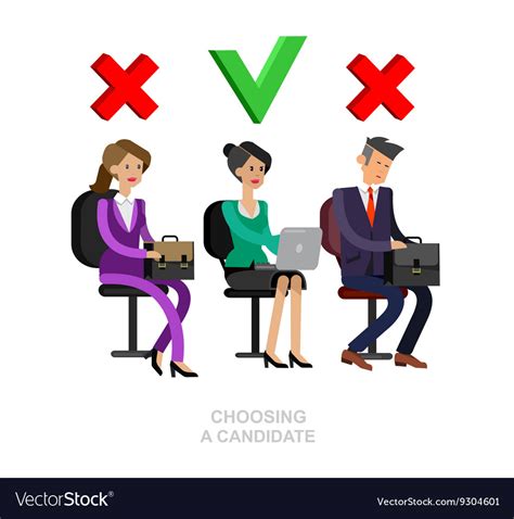 Hiring Process Concept With Candidate Selection Vector Image