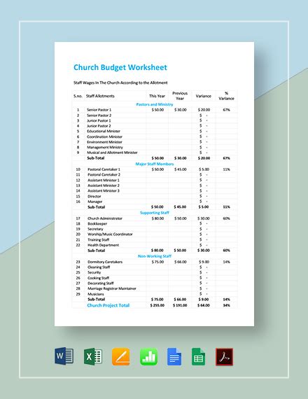 9 Church Templates In Microsoft Excel Xls Free Downloads