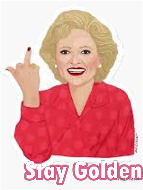 Betty White Middle Finger Sticker For Sale By Easternsoul Redbubble