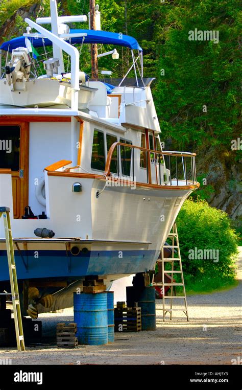 Boat Being Repaired Stock Photo Alamy