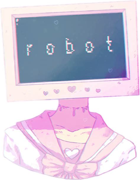 Download Anime Pastel Robot Aesthetic Vaporwave - Tv Head Pastel Clipart Png Download - PikPng