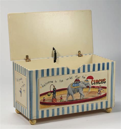 Hand Painted Circus Theme Toy Chest