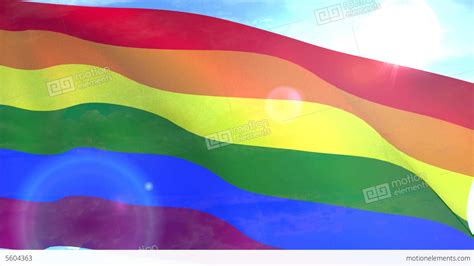 Gay Pride Flag Waving Lgbt Lesbian Gay Bisexual Tr Stock Animation