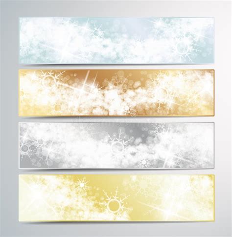 Set Of Colorful Abstract Christmas New Year Banners Stock Vector