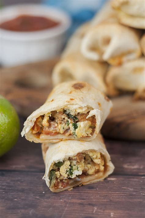 Baked Sausage Spinach And Egg Breakfast Taquitos Wishes