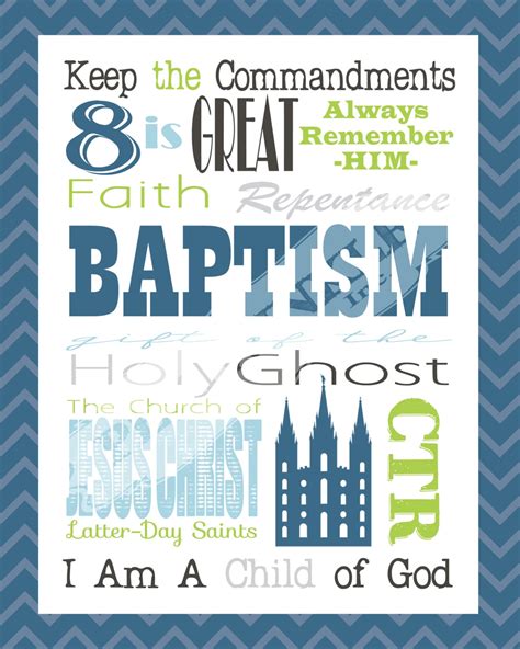 Lds Baptism T Subway Art Printable Boy And Girl 8x10 10