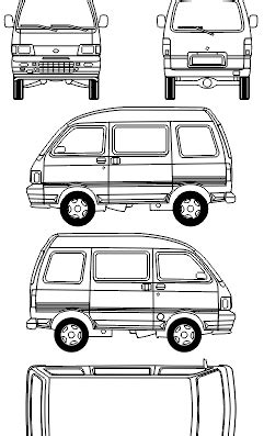 Daihatsu Hijet Combi Дайхацу чертежи габариты рисунки автомобиля