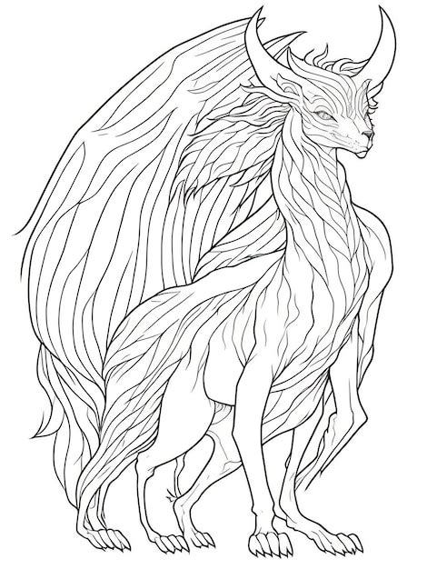 Premium Vector | Immerse in fantasy mythical creatures coloring book