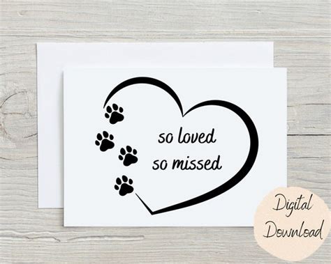 Printable Pet Sympathy Card Pet Condolence Card Pet Sympathy Etsy