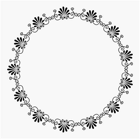 Frame Gambar Bunga Hitam Putih Square Black Linear Floral Frame Free
