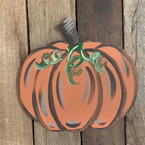 Buy Wide Pumpkin Wooden Cutout Unfinished Craft Paint By Line