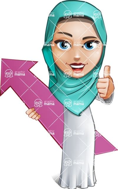 Cute Muslim Girl Cartoon Vector Character Aka Aida The Graceful Arrow