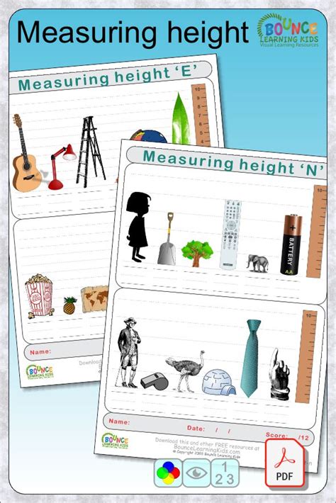 2 Fun Measuring Height And Length Worksheet Series To Download