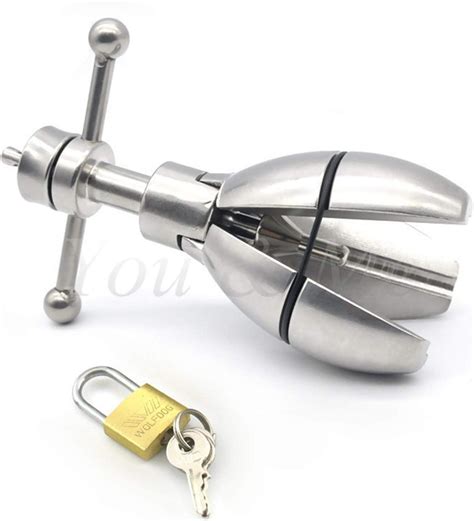 butt jewel plug locking butt plug stainless steel stretching plug with lock anal