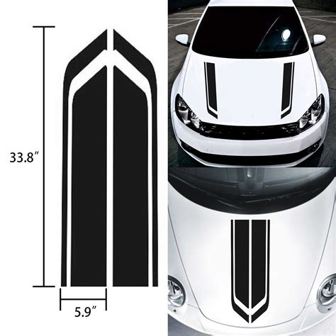 Racing Hood Stripes Decal Vinyl Stickers For Car Suv Truck Universal