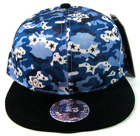 Unisex blank washed low profile cotton dad hat baseball cap. Wholesale Blank Snapback Hats - Blue Camo | Black Brim