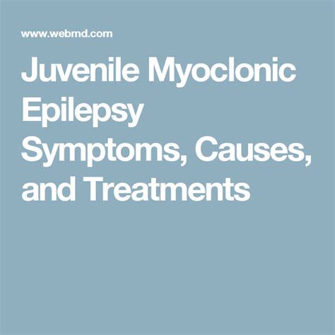 What Is Juvenile Myoclonic Epilepsy Myoclonic Epilepsy Epilepsy