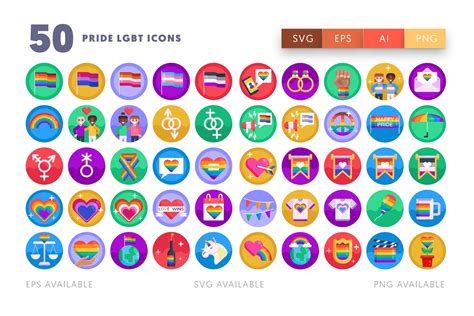 50 pride lgbt icons dighital icons premium icon sets for all your