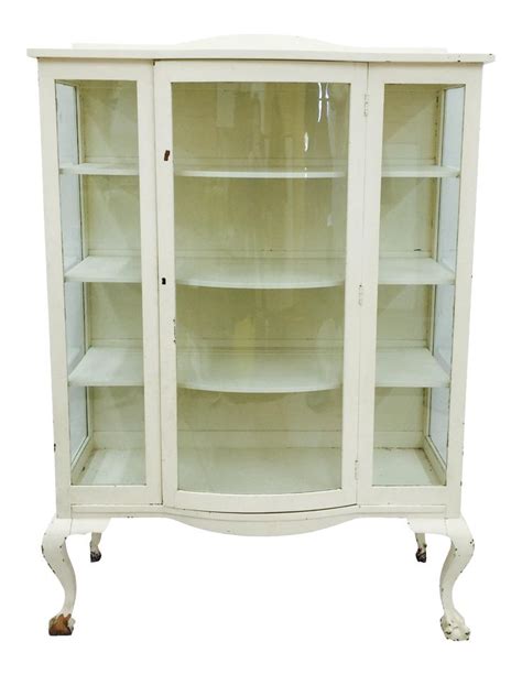 Antique Painted Wooden Bookcase Cabinet On Cabinet