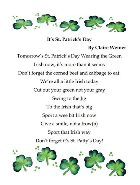 Our Resident Gets Us In The St Patrick’s Day Mood With A Poem Collingswood Rehabilitation And