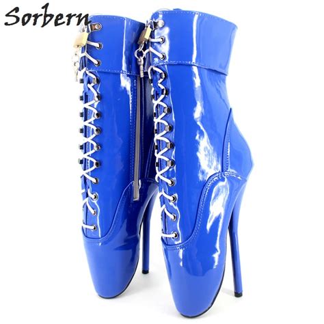 sorbern extreme 18cm high heel pointed toe shoes for woman exotic fetish sexy padlocks lockable