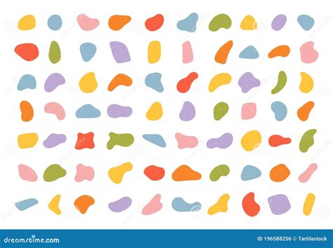Various Blotch Random Color Blobs Round Abstract Organic Shapes