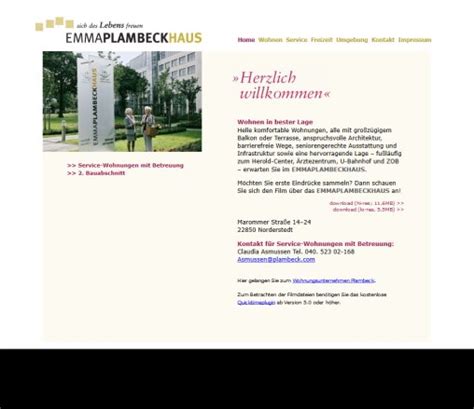 Insgesamt rund 240 wohnungen entstanden damals an der. Emma Plambeck Haus › Service Norderstedt