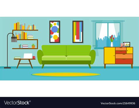 Apartment Living Room Interior Royalty Free Vector Image