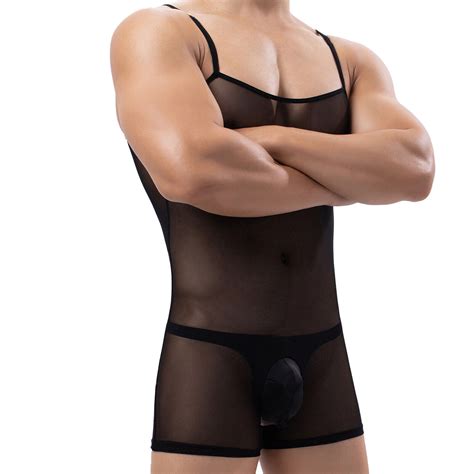 Mens See Through Sheer Bodysuit Wrestling Singlet Open Crotch Leotard Jumpsuit Ebay