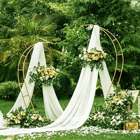 68ft 82ft Wedding Arch Party Backdrop Metal Flower Arch Stage Gold