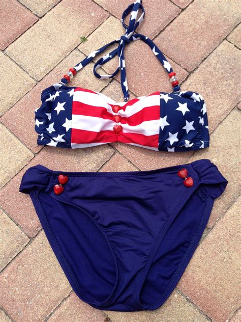 Blinged Out Swimsuit For The Fourth Of July Top Catalina From Walmart Bottom Mossimo From