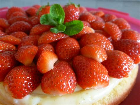 Tarte aux fraises crème pâtissière à la vanille babe Muffins