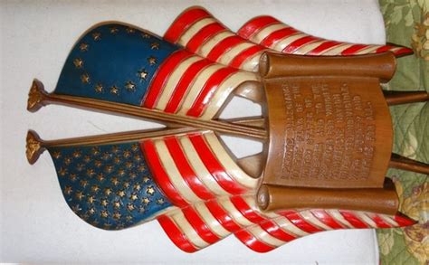 Vintage Us Sexton Pledge Of Allegiance American Flag Metal Wall Plaque Hanging